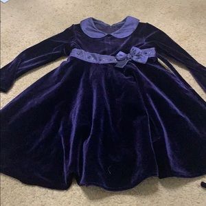 Toddlers Velvet Purple Dress